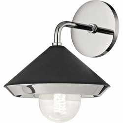 Mitzi H139101-PN-BK Marnie Contemporary Polished Nickel / Black Light Sconce