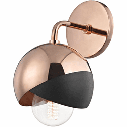 Mitzi H168101-POC-BK Emma Modern Polished Copper / Black Wall Sconce Light