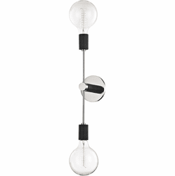 Mitzi H178102-PN-BK Astrid Contemporary Polished Nickel / Black Lamp Sconce