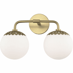 Mitzi H193302-AGB Paige Modern Aged Brass 2-Light Bathroom Lighting Fixture