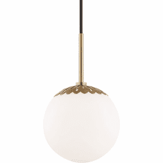 Mitzi H193701S-AGB Paige Modern Aged Brass 7.5" Mini Hanging Pendant Light