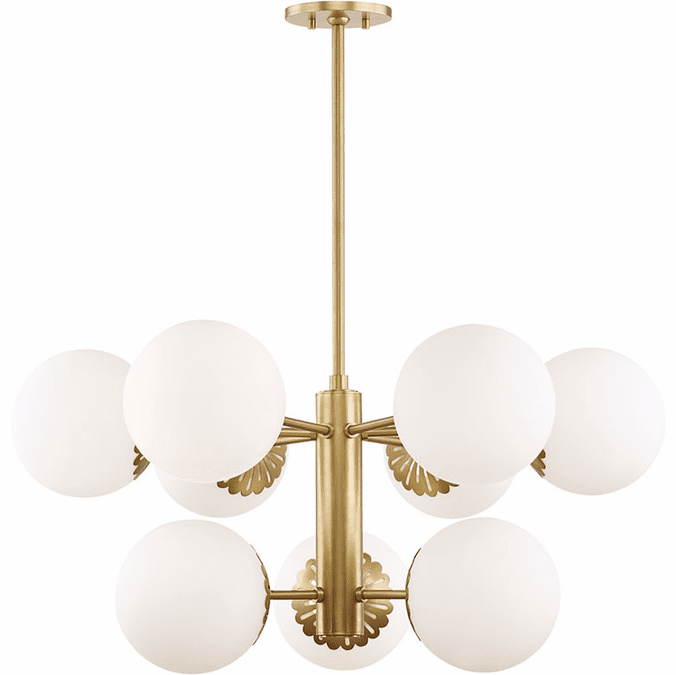 Mitzi H193809-AGB Paige Modern Aged Brass Chandelier Lamp