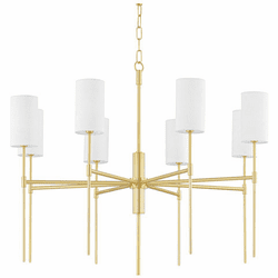 Mitzi H223808-AGB Olivia Modern Aged Brass Chandelier Lighting