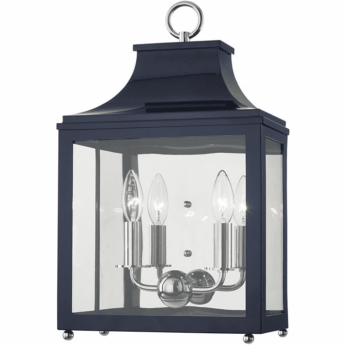 Mitzi H259102PNNVY Leigh Modern Polished Nickel / Navy Wall Light
