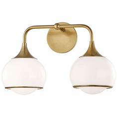 Mitzi H281302-AGB Reese Modern Aged Brass 2-Light Bathroom Light