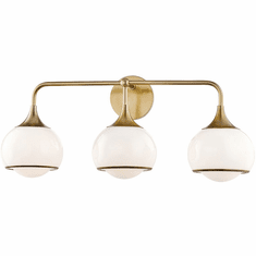 Mitzi H281303-AGB Reese Contemporary Aged Brass 3-Light Vanity Light