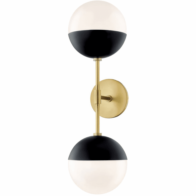 Mitzi H344102A-AGB-BK Renee Contemporary Aged Brass  /  Black Lighting Sconce