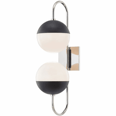 Mitzi H344102B-PN-BK Renee Modern Polished Nickel  /  Black Wall Light Fixture