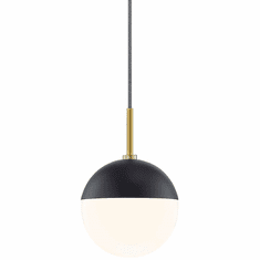 Mitzi H344701-AGB-BK Renee Contemporary Aged Brass  /  Black Pendant Light Fixture