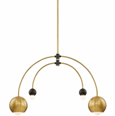 Mitzi H348804-AGB-BK Willow Contemporary Aged Brass  /  Black Chandelier Light