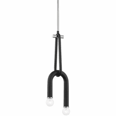Mitzi H382702-PN_BK Whit Modern Polished Nickel / Black Mini Ceiling Pendant Light