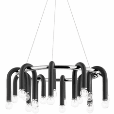 Mitzi H382820-PN_BK Whit Contemporary Polished Nickel / Black Chandelier Lighting