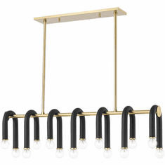 Mitzi H382914-AGB_BK Whit Contemporary Aged Brass / Black Island Lighting