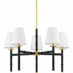 Mitzi H759805-AGB/SBK Banyan Contemporary Aged Brass Chandelier Light