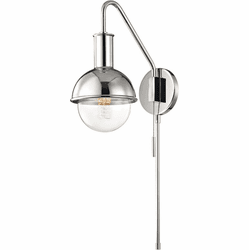 Mitzi HL111101-PN Riley Contemporary Polished Nickel Wall Light Sconce
