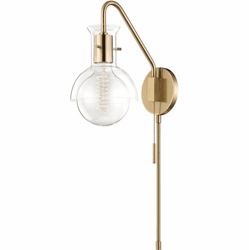 Mitzi HL111101G-AGB Riley Modern Aged Brass Wall Light Fixture