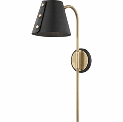 Mitzi HL174201-AGB-BK Meta Contemporary Aged Brass / Black LED Wall Light Sconce