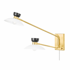 Mitzi HL481202-AGB Whitley Contemporary Aged Brass Wall Swing Arm Lamp