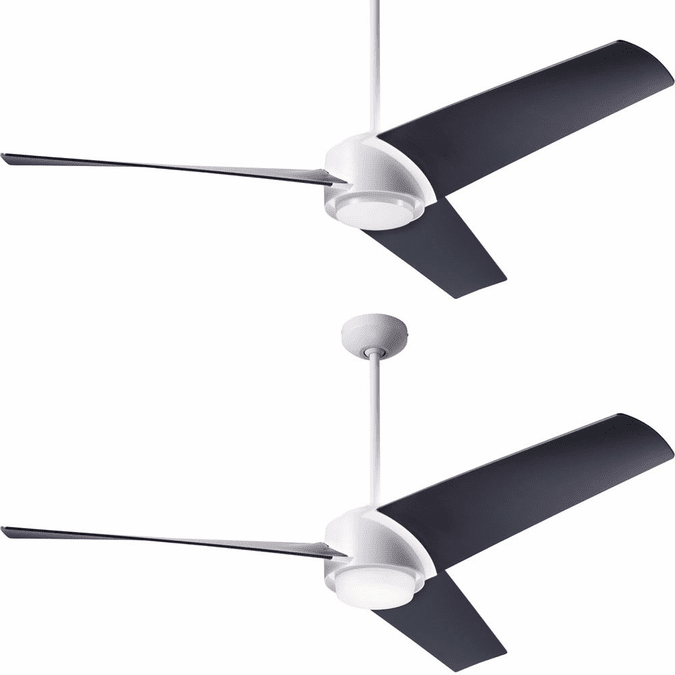 Modern Fan Company AMB-MW-56-MB Ambit DC Modern Matte White w/ Matte Black Blades LED 56" Home Ceiling Fan