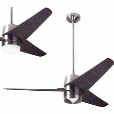 Modern Fan Company VEL-BN-48-EB Velo DC Contemporary Bright Nickel LED 48" Ceiling Fan