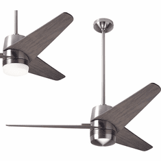 Modern Fan Company VEL-BN-48-GY Velo DC Contemporary Bright Nickel LED 48" Home Ceiling Fan