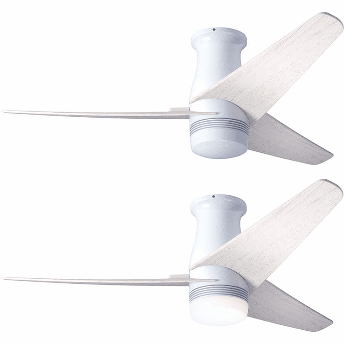 Modern Fan Company VEL-FM-GW-48-WW Velo Flush DC Modern Gloss White LED 48" Home Ceiling Fan