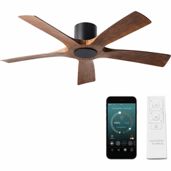 Modern Forms FH-W1811-5-MB/DK Aviator Matte Black Distressed Koa LED Interior / Exterior 54" Ceiling Fan
