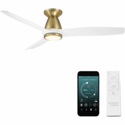 Modern Forms FH-W2202-54L-SB/MW Skylark Soft Brass Matte White LED Indoor / Outdoor 54" Home Ceiling Fan