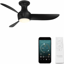 Modern Forms FH-W2203-44L-MB Corona Matte Black LED Interior / Exterior 44" Ceiling Fan