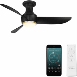 Modern Forms FH-W2203-44L-SB/MB Corona Soft Brass Matte Black LED Interior / Exterior 44" Home Ceiling Fan