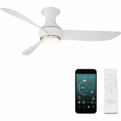 Modern Forms FH-W2203-52L-BN/MW Corona Brushed Nickel Matte White LED Indoor / Outdoor 52" Home Ceiling Fan