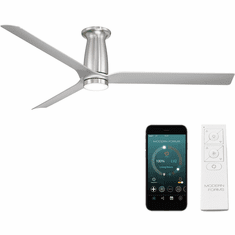 Modern Forms FH-W2502-52L-BN/SL Smooth Contemporary Brushed Nickel Silver LED 52" Interior / Exterior Home Ceiling Fan