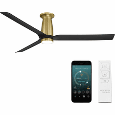 Modern Forms FH-W2502-52L-SB/MB Smooth Contemporary Soft Brass Matte Black LED 52" Interior / Exterior Home Ceiling Fan
