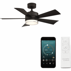 Modern Forms FR-W1801-42L-MB Wynd Matte Black LED Indoor / Outdoor 42" Home Ceiling Fan