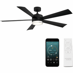 Modern Forms FR-W1801-52L-MB Wynd Matte Black LED Interior / Exterior 52" Home Ceiling Fan