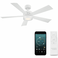 Modern Forms FR-W1801-52L-MW Wynd Matte White LED Indoor / Outdoor 52" Home Ceiling Fan