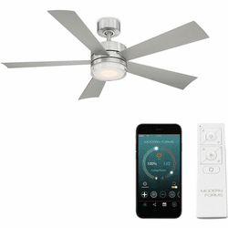 Modern Forms FR-W1801-52L-SS Wynd Stainless Steel LED Interior / Exterior 52" Ceiling Fan