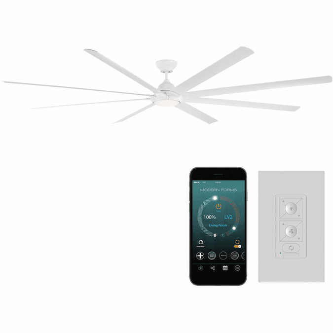 Modern Forms FR-W1805-120L-MW Hydra Matte White LED Indoor / Outdoor 120" Home Ceiling Fan
