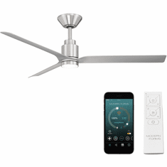 Modern Forms FR-W2502-52L-BN/SL Smooth Modern Brushed Nickel Silver LED 52" Interior / Exterior Ceiling Fan