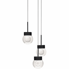 Modern Forms PD-82003R-BK Double Bubble Contemporary Black LED Multi Hanging Lamp