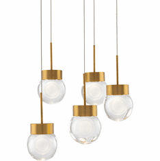Modern Forms PD-82005R-AB Double Bubble Contemporary Aged Brass LED Multi Drop Lighting