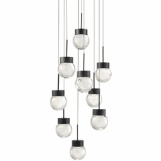 Modern Forms PD-82009R-BK Double Bubble Modern Black LED Multi Pendant Lamp