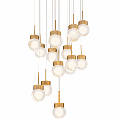 Modern Forms PD-82015R-AB Double Bubble Modern Aged Brass LED Multi Hanging Light