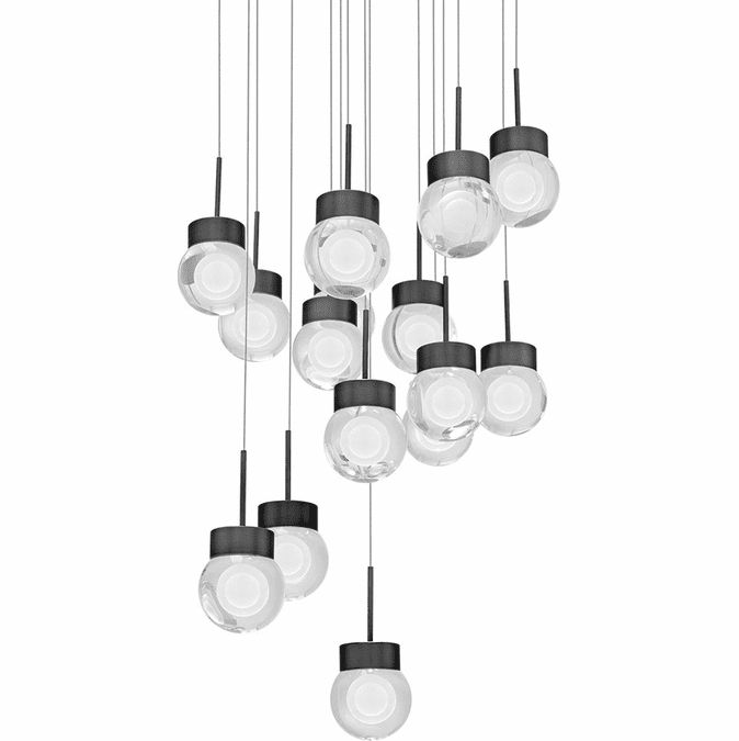 Modern Forms PD-82015R-BK Double Bubble Contemporary Black LED Multi Pendant Light