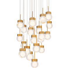 Modern Forms PD-82021R-AB Double Bubble Modern Aged Brass LED Multi Pendant Light