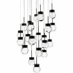 Modern Forms PD-82021R-BK Double Bubble Modern Black LED Multi Drop Ceiling Light Fixture