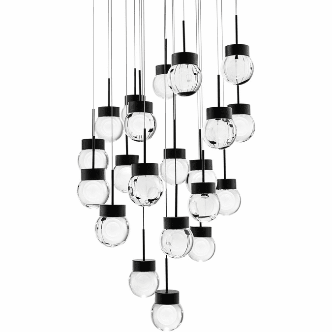 Modern Forms PD-82021R-BK Double Bubble Modern Black LED Multi Drop Ceiling Light Fixture