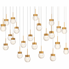 Modern Forms PD-82023L-AB Double Bubble Modern Aged Brass LED Multi Hanging Light Fixture