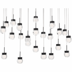 Modern Forms PD-82023L-BK Double Bubble Contemporary Black LED Multi Pendant Lighting