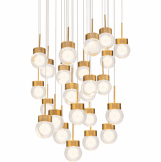 Modern Forms PD-82025S-AB Double Bubble Modern Aged Brass LED Multi Ceiling Light Pendant